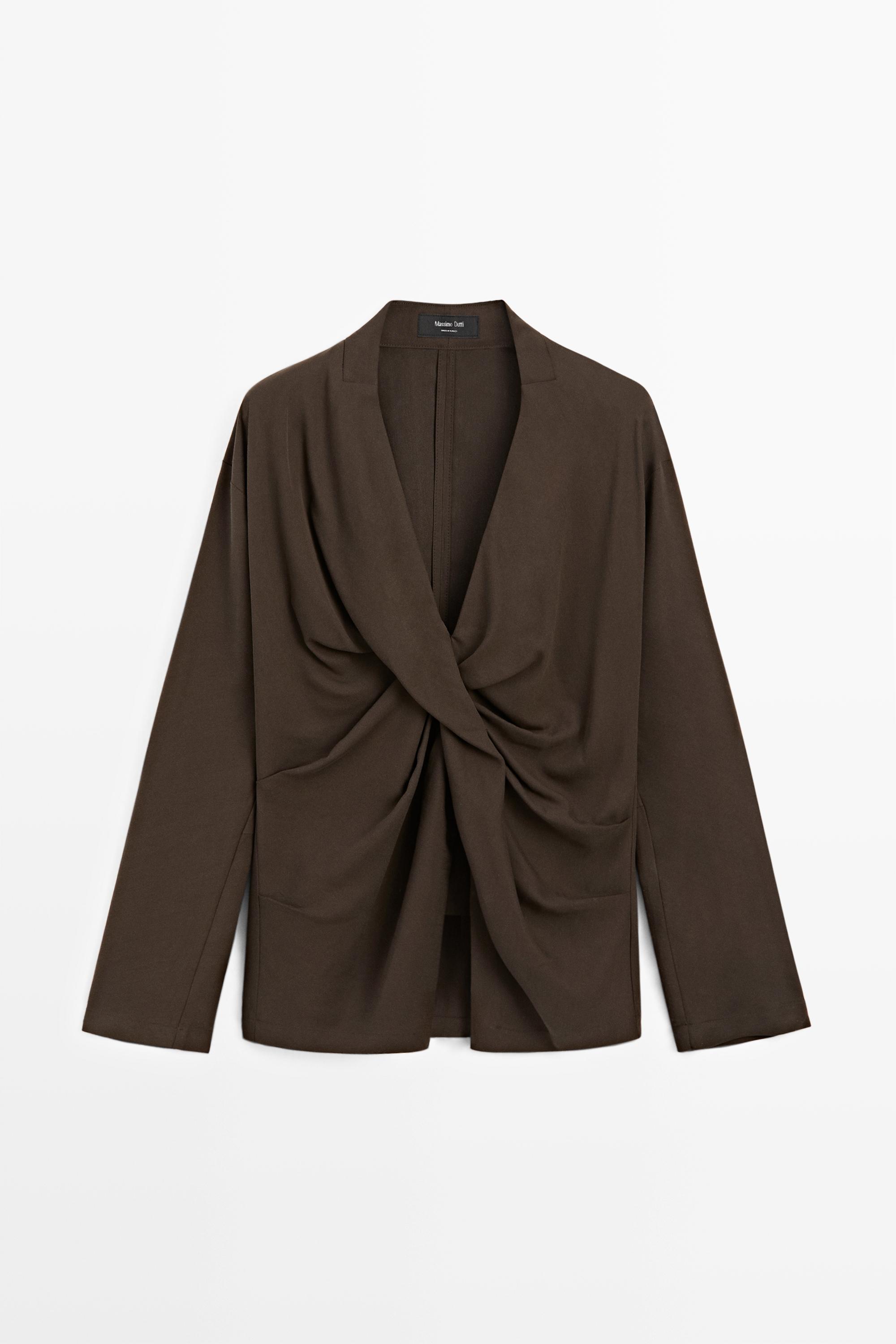 Flowing blouse with draped detail